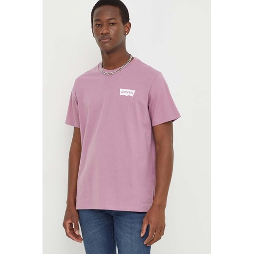 Levi&apos;s t-shirt męski kolor różowy z nadrukiem ze sklepu ANSWEAR.com w kategorii T-shirty męskie - zdjęcie 167348102
