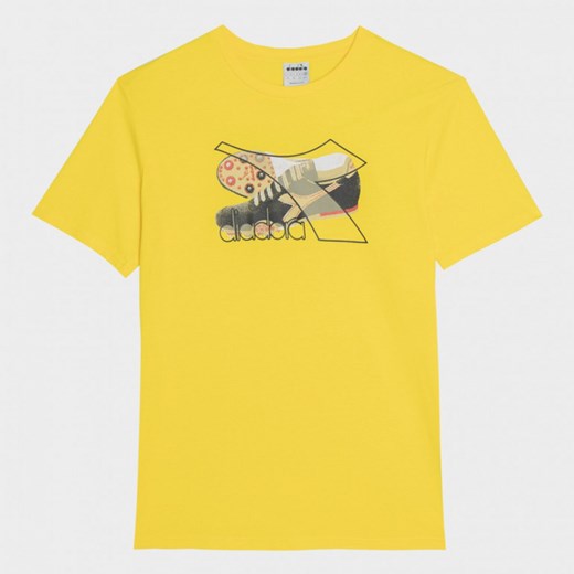 Męski t-shirt z nadrukiem Diadora T-shirt SS Archive - żółty ze sklepu Sportstylestory.com w kategorii T-shirty męskie - zdjęcie 167349274