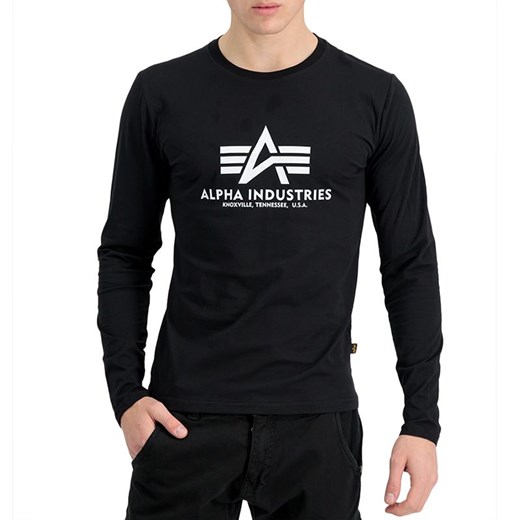 Koszulka Alpha Industries Longsleeve Basic 10051003 - czarna ze sklepu streetstyle24.pl w kategorii T-shirty męskie - zdjęcie 167354540