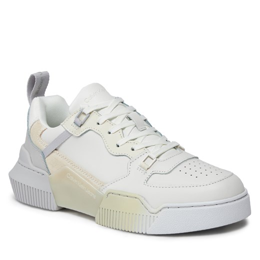 Buty sportowe damskie Calvin Klein sneakersy białe na platformie wiązane