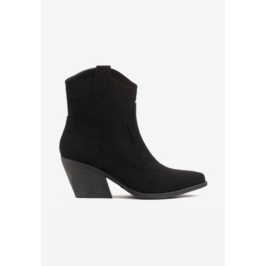 Czarne Botki Kowbojki na Niskim Słupku Joiena 40 promocja born2be.pl