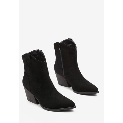 Czarne Botki Kowbojki na Niskim Słupku Joiena 39 okazyjna cena born2be.pl