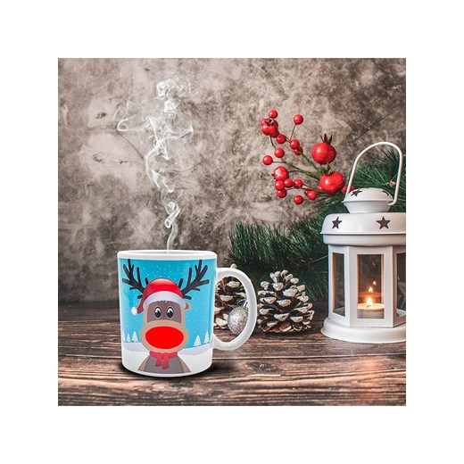 Thumbs Up Kubek &quot;Reindeer&quot; w kolorze błękitno-czerwonym z funkcją zmiany kolorów ze sklepu Limango Polska w kategorii Naczynia dziecięce - zdjęcie 167365071