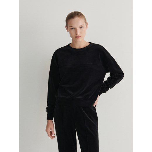 Reserved - Welurowa bluza - czarny ze sklepu Reserved w kategorii Bluzy damskie - zdjęcie 167367053