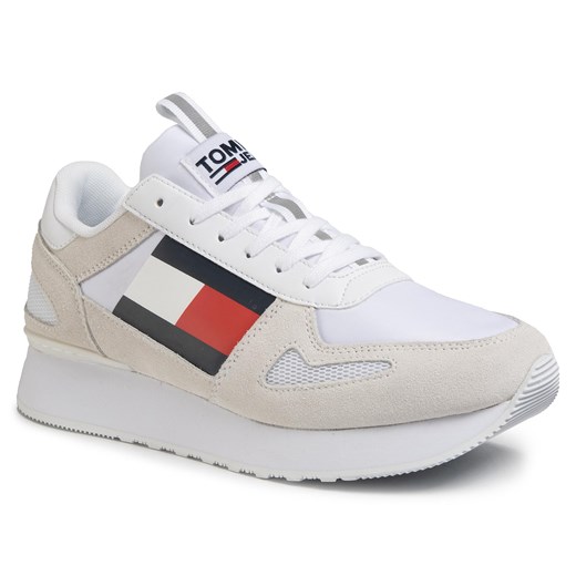 Sneakersy Tommy Jeans Lifestyle Runner EM0EM00410 White YBS Tommy Jeans 46 eobuwie.pl