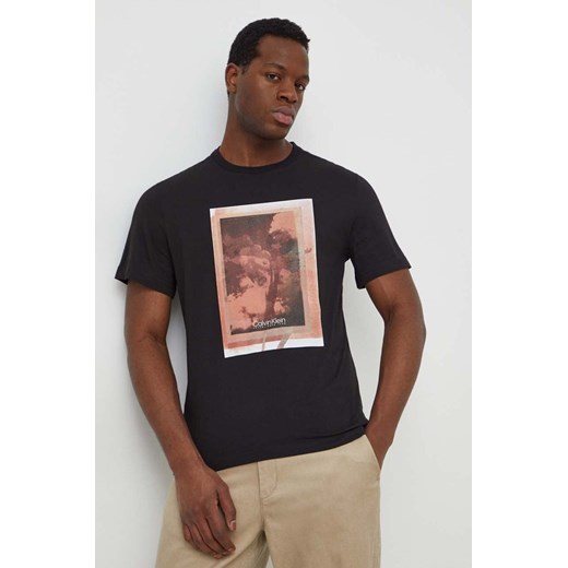 T-shirt męski wielokolorowy Calvin Klein w nadruki 