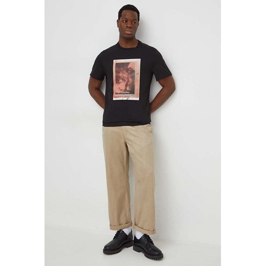 T-shirt męski wielokolorowy Calvin Klein z krótkimi rękawami w nadruki 