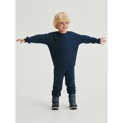 Reserved - Melanżowy sweter oversize - granatowy ze sklepu Reserved w kategorii Swetry chłopięce - zdjęcie 167390054