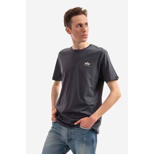 Alpha Industries t-shirt bawełniany męski kolor szary z nadrukiem ze sklepu PRM w kategorii T-shirty męskie - zdjęcie 167391734