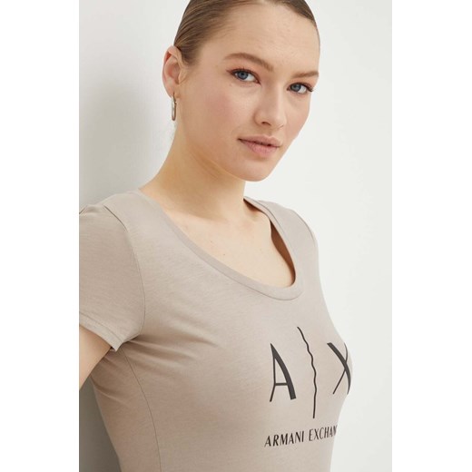 Armani Exchange t-shirt bawełniany kolor beżowy Armani Exchange XS ANSWEAR.com