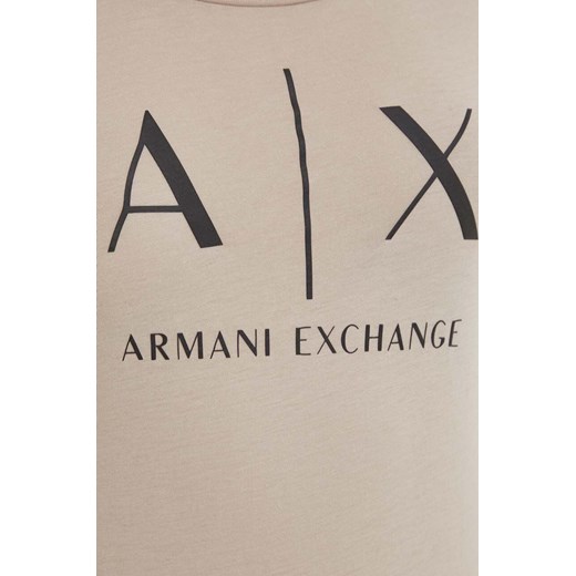Armani Exchange t-shirt bawełniany kolor beżowy Armani Exchange M ANSWEAR.com