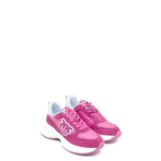 Buty sportowe damskie różowe Pinko sneakersy na platformie z tworzywa sztucznego 