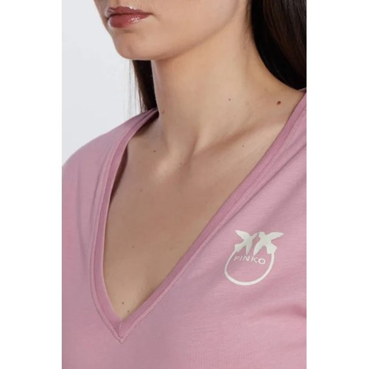 Pinko bluzka damska różowa z okrągłym dekoltem 