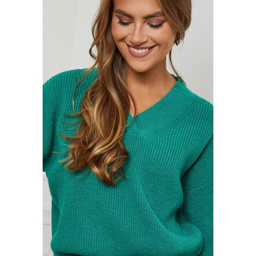 Soft Cashmere Sweter w kolorze zielonym Soft Cashmere 34/36 okazja Limango Polska