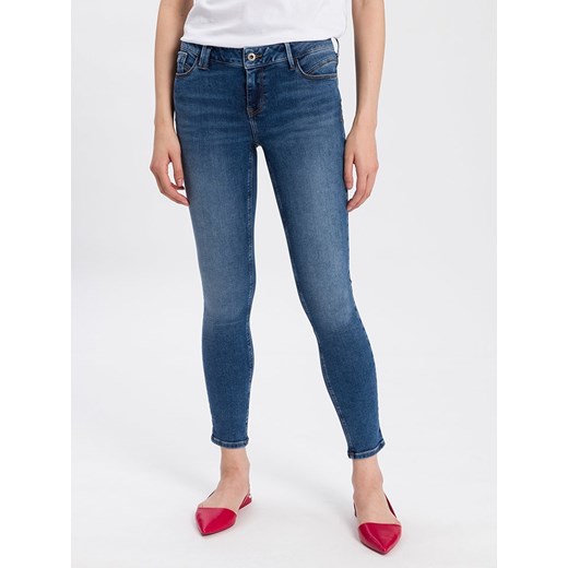Niebieskie jeansy damskie Cross Jeans bawełniane 