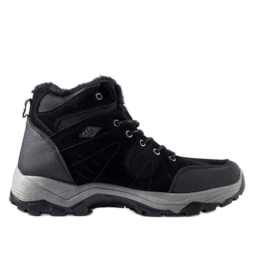Czarne ocieplane buty trekkingowe Fiorenzo ze sklepu ButyModne.pl w kategorii Buty trekkingowe męskie - zdjęcie 167409791