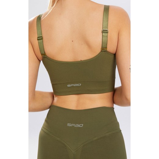 Biustonosz sportowy w kolorze khaki Flex, Kolor khaki, Rozmiar L, Spaio ze sklepu Intymna w kategorii Biustonosze - zdjęcie 167417880