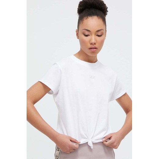 Dkny t-shirt bawełniany damski kolor biały DP3T8521 ze sklepu ANSWEAR.com w kategorii Bluzki damskie - zdjęcie 167419973
