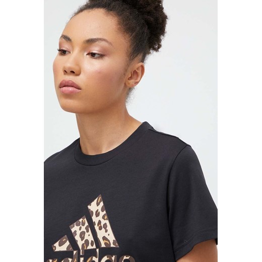 adidas t-shirt bawełniany damski kolor czarny L ANSWEAR.com