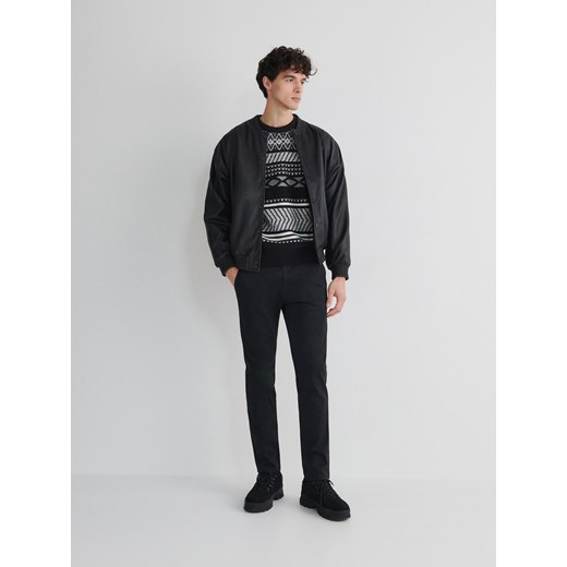Reserved - Spodnie chino slim fit - czarny Reserved XL Reserved