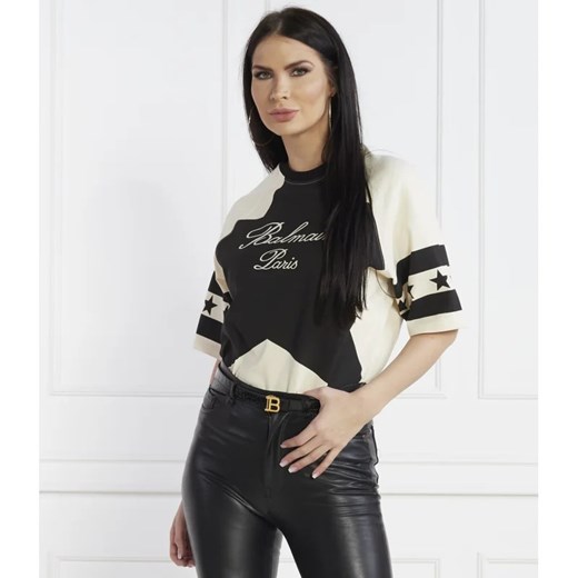 Balmain T-shirt | Regular Fit ze sklepu Gomez Fashion Store w kategorii Bluzki damskie - zdjęcie 167422924