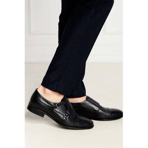 Buty eleganckie męskie BOSS HUGO czarne z tworzywa sztucznego 