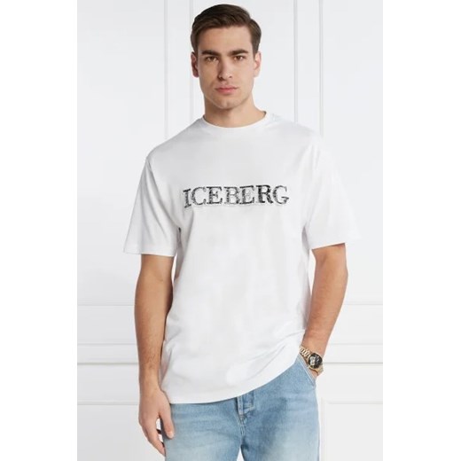 T-shirt męski Iceberg z krótkim rękawem bawełniany
