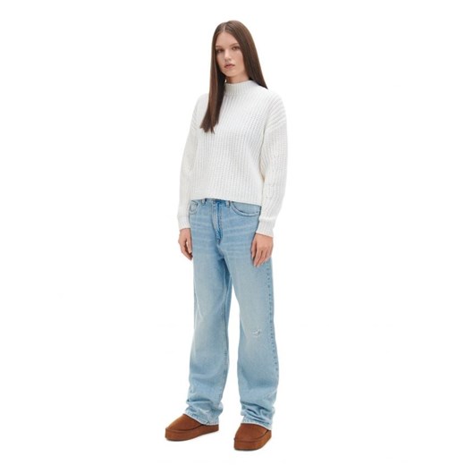 Cropp - Biały sweter basic - biały Cropp M Cropp
