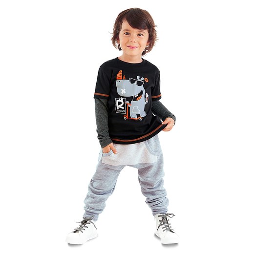 Denokids 2-częściowy zestaw &quot;Cool Rhino&quot; w kolorze szaro-czarnym ze sklepu Limango Polska w kategorii Komplety chłopięce - zdjęcie 167424091