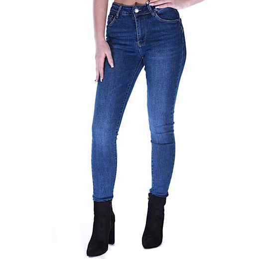 Jeansowe niebieskie spodnie damskie rurki M'Sara /H UB726 L505/ ze sklepu Pantofelek24.pl w kategorii Jeansy damskie - zdjęcie 167424923