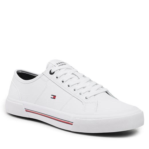 Tenisówki Tommy Hilfiger Core Corporate Vulc Leather FM0FM04561 White YBS Tommy Hilfiger 44 eobuwie.pl wyprzedaż