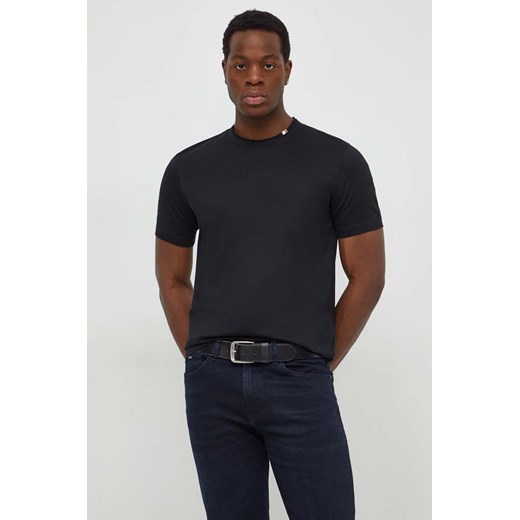 BOSS t-shirt bawełniany męski kolor czarny gładki M ANSWEAR.com