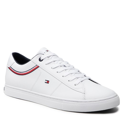 Sneakersy Tommy Hilfiger Essential Leather Sneaker Detail FM0FM03887 White YBR Tommy Hilfiger 44 eobuwie.pl