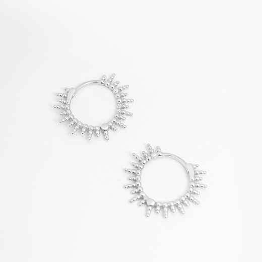 kolczyki kółka 2 cm ze zdobieniem, srebrne  ANIA KRUK