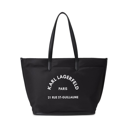 Shopper bag czarna Karl Lagerfeld mieszcząca a7 matowa 