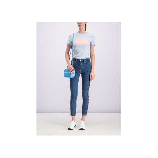 Calvin Klein Jeans T-Shirt J20J211503 Niebieski Regular Fit XS okazyjna cena MODIVO