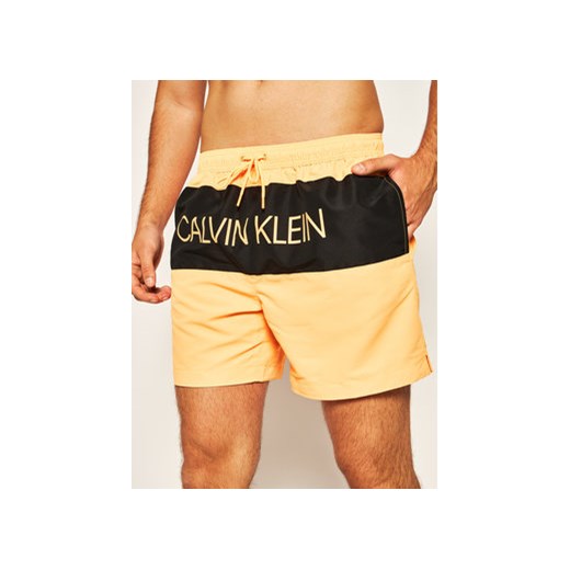Calvin Klein Swimwear Szorty kąpielowe KM0KM00456 Pomarańczowy Regular Fit XL promocja MODIVO