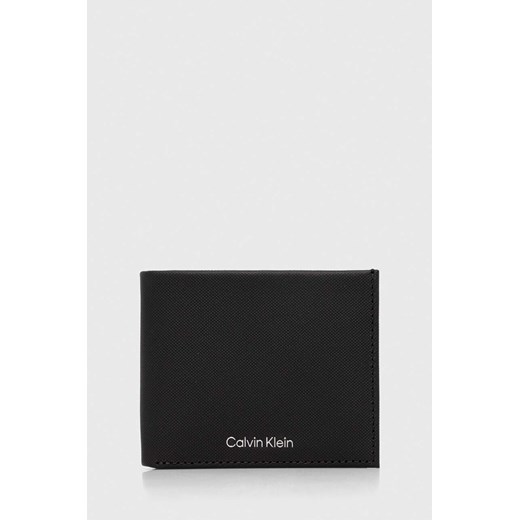 Calvin Klein portfel skórzany męski kolor czarny ze sklepu ANSWEAR.com w kategorii Portfele męskie - zdjęcie 167447740