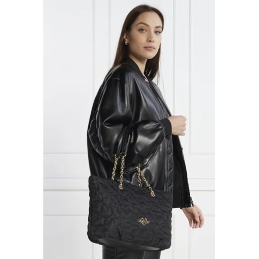 Shopper bag Love Moschino matowa elegancka czarna na ramię 