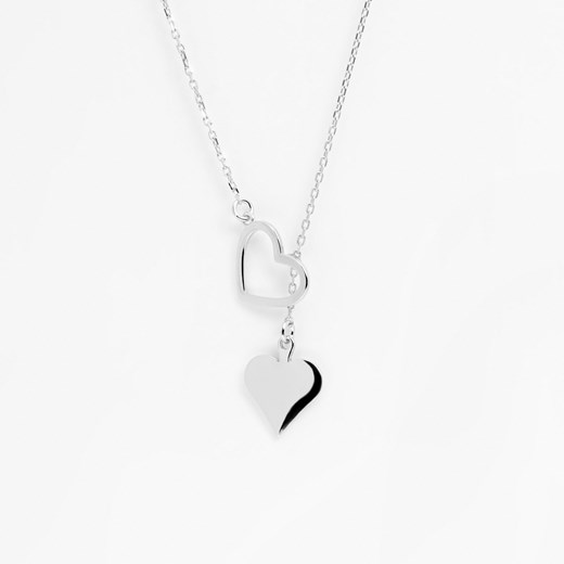 naszyjnik z sercem symbol pik, srebrny ze sklepu ANIA KRUK w kategorii Naszyjniki - zdjęcie 167458102