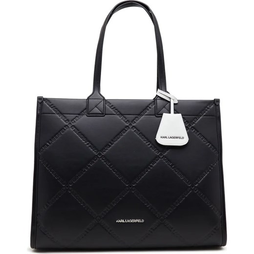 Shopper bag Karl Lagerfeld ze skóry ekologicznej czarna mieszcząca a6 matowa 