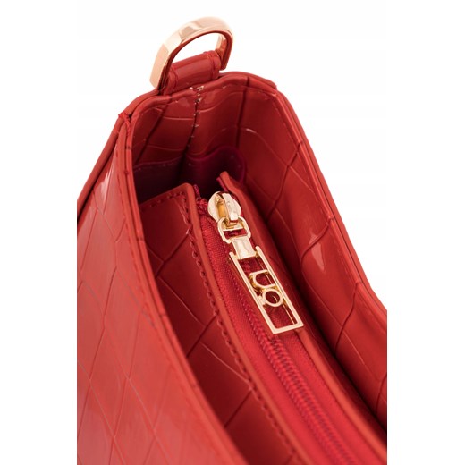 Czerwona, półokrągła listonoszka Nobo lakierowane croco Nobo One size promocyjna cena NOBOBAGS.COM