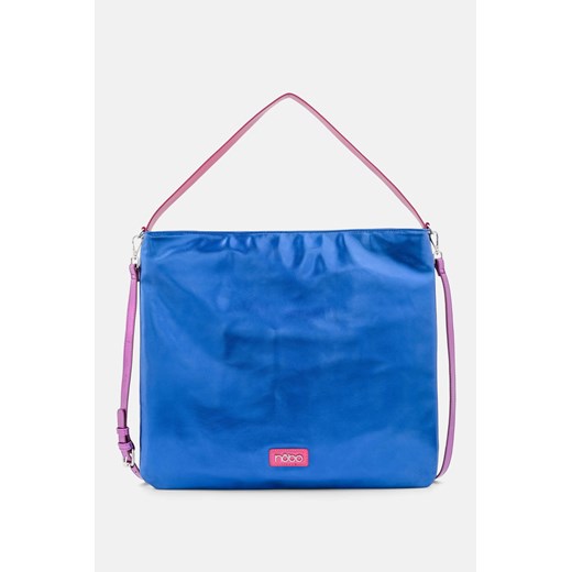 Niebieska torebka na ramię Nobo z różowymi elementami Nobo One size okazyjna cena NOBOBAGS.COM