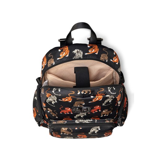 Tekstylny plecak Nobo z printem w tygrysy, czarny Nobo One size okazyjna cena NOBOBAGS.COM