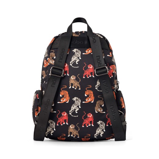Tekstylny plecak Nobo z printem w tygrysy, czarny Nobo One size wyprzedaż NOBOBAGS.COM