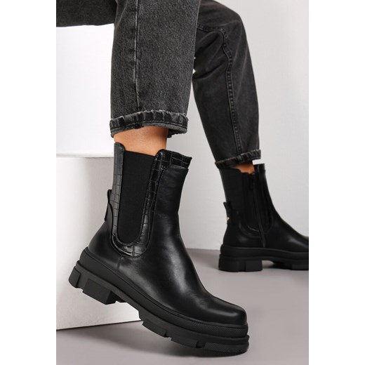 Czarne Botki z Elastyczną Wstawką Soiphie Renee 38 wyprzedaż renee.pl