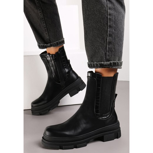 Czarne Botki z Elastyczną Wstawką Soiphie Renee 38 okazyjna cena renee.pl