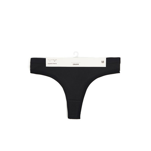 Cropp - 3 pack czarnych majtek typu stringi - czarny Cropp M wyprzedaż Cropp