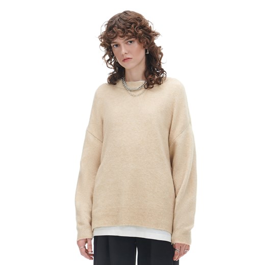 Cropp - Kremowy melanżowy sweter - kremowy Cropp S okazja Cropp