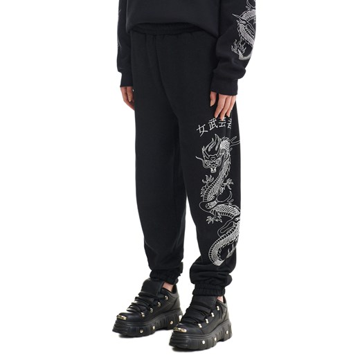 Cropp - Czarne dresowe joggery - czarny Cropp XS wyprzedaż Cropp